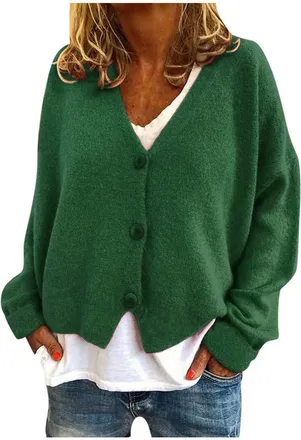 Generic Womens Cardigans Sweater Winter Floral Print Long Sleeve V-Neck Sweaters Button Down Ribbed Cuffs Knit Cropped Cardigans Winter Crochet Jackets Tops C