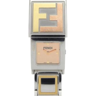 Fendi Pre-owned Roestvrijstalen Horloge - Dames - Vintage Horloges - Roze - ONE Size - Vintage
