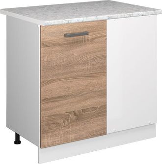 Vicco Mobile ad angolo cucina R-Line, Sonoma, 86 cm, pl Marmo