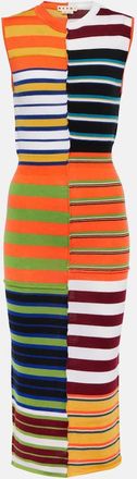 Marni Striped wool midi dress