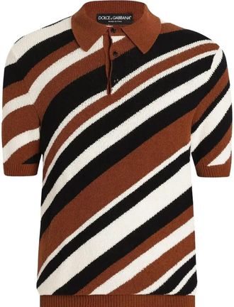 Dolce & Gabbana Striped Polo Shirt - Mens - Cotton/Polyamide