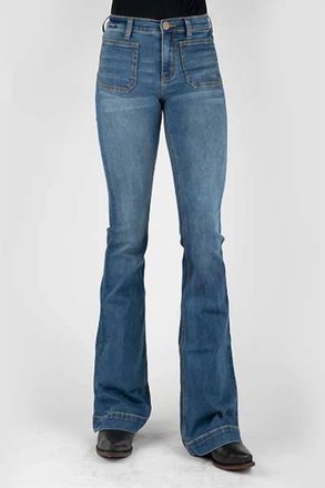 Stetson Womens Libby High Rise Flare Jeans In Blue