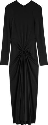 Victoria Beckham Gathered Satin-jersey Midi Dress - Black - 10 (UK10 / S)
