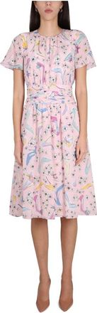 Moschino Heels And Flowers Dress - Dames - Casual kleedjes - Veelkleurig - 2XS - Kleedjes