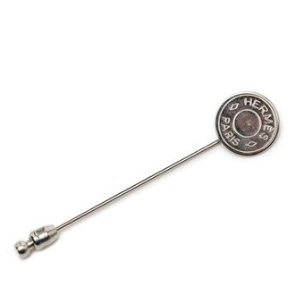 Herm&egrave;s Pre-owned Hermes Palladium Plated Clou de Selle Stick Pin Brooch Ladies 0RQE8H9G1EKPPY1Y