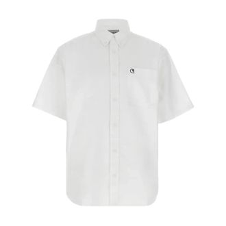 Carhartt Work in Progress Heren Braxton Shirt - Heren - Korte mouwen Overhemden - Wit - L - Overhemden
