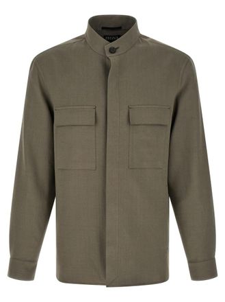 Ermenegildo Zegna Grey Regular Solid Shirt