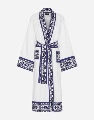 Dolce & Gabbana Cotton Terry Bathrobe - Belted Bathrobes Multicolor Xxl