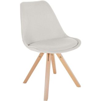 Clp Silla de salón Sofia tapizada en tela Crema Natural (cuadrado)