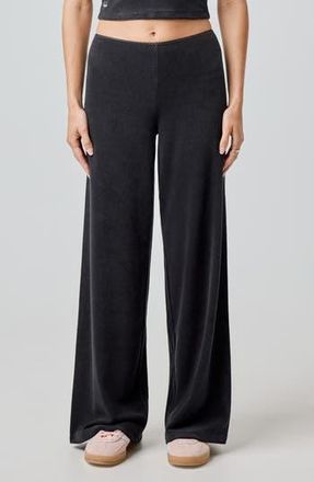 Florence By Mills Terry Cloth Wide Leg Pants in Black at Nordstrom Rack, Size X-Small