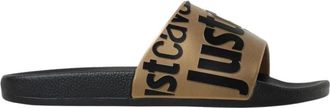 Just Cavalli Platte slippers voor casual comfort - Heren - Sandalen - Zwart - 42 EU - Schoenen