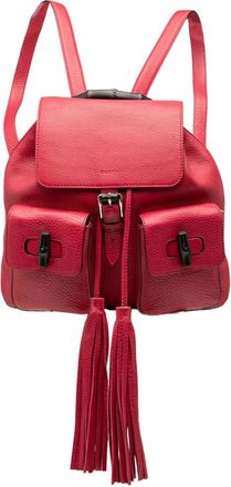 Gucci Zaino in pelle e bamb&ugrave; con nappa 2000-2015 - Rosa