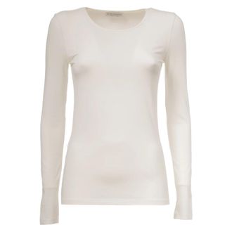 Le Tricot Perugia Lange Mouwen T-Shirt - Dames - Longsleeves - Wit - M - Tops