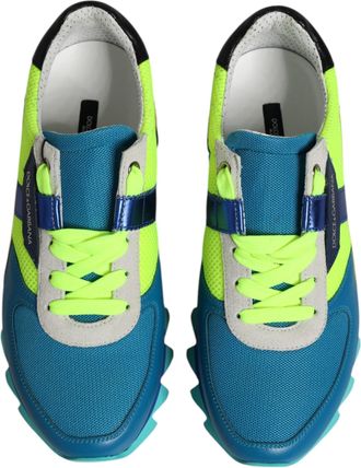 Dolce & Gabbana Multicolor Leather Low Top Men Sneakers Shoes Calfskin