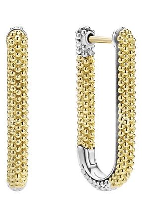 Lagos Caviar Lux Two-Tone Mini Hoop Earrings in Silver/Gold at Nordstrom