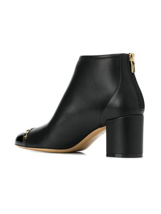 Ferragamo Vara Chain Ankle Boot - Black