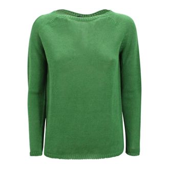 Max Mara Round-neck Knitwear, female, Green, Size: M Giolino Sweater