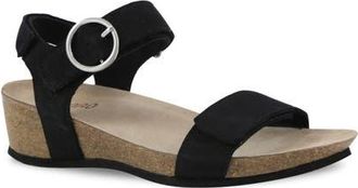 Munro Sintra Wedge Sandal in Black Nubuck at Nordstrom, Size 10.5