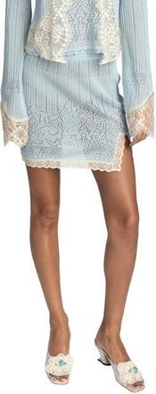 Anna Sui Lingerie Lace Knits Skirt in Sky Blue at Nordstrom, Size X-Small
