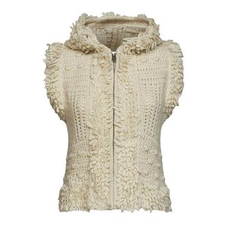 Fendi Capuchon Gilet - Dames - Jassen - Wit - Maat: M Wol