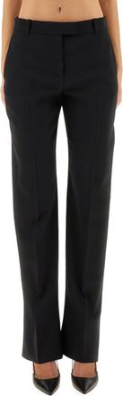 Alexander McQueen Black Straight Flat Front Pants