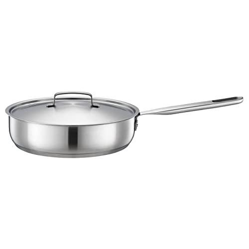 Poêle Triple Couche IBILI 28cm - Acier Inoxydable 18/10, Compatible Induction, Sans Antiadhésif, Naturelle