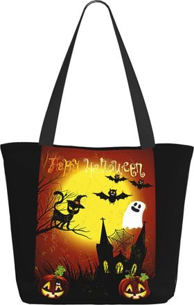AOOEDM Happy Halloween Cat And Bat Ladies Shopping Bag 13x11x7in.The Perfect ValentineS Day Gift.It Is The Best ValentineS Day Gift For Mom, Daughter, Wife,E