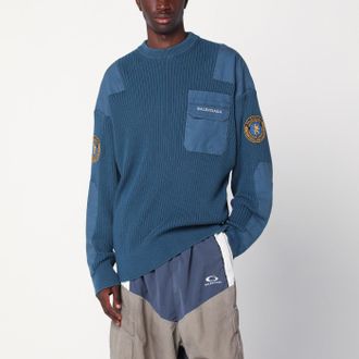 Balenciaga Blue Uniform Merch cotton jumper