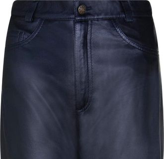 Infinity Leather Womens Classic Lamb Nappa Black 501 Leather Jeans