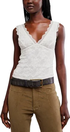 Free People Loved You First Lace Tank in Tea at Nordstrom, Size X-Large
