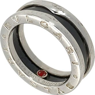 Bulgari B.Zero1 Silver Black Ceramic Silver 925 Band Ring (Pre-Owned)