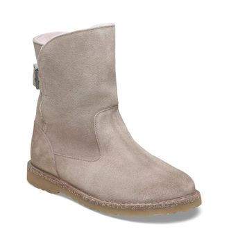 Birkenstock Mens Birkenstock Uppsala 102342 Boots Gray Taupe Suede Shearling HAWK3158