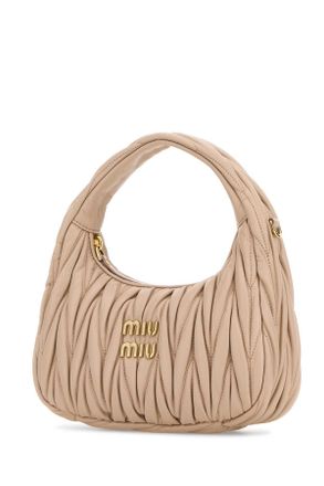 Miu Miu Womens Powder Pink Nappa Leather Wander Handbag Cipria Agnello Borse A Mano Bag