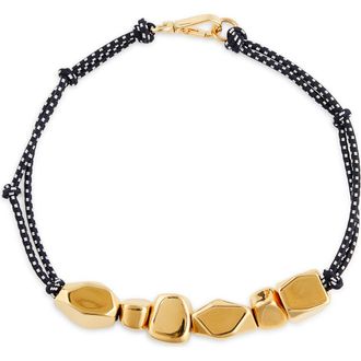 Plan C Stone Cord Necklace in Blue Gold at Nordstrom