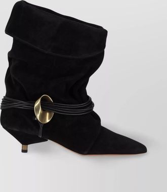 Isabel Marant buckle detail fold-over cuff mid-heel boots