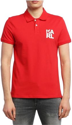 Karl Lagerfeld Polo Shirt - Heren - Polos - Rood - 2XL - Katoen - Tops