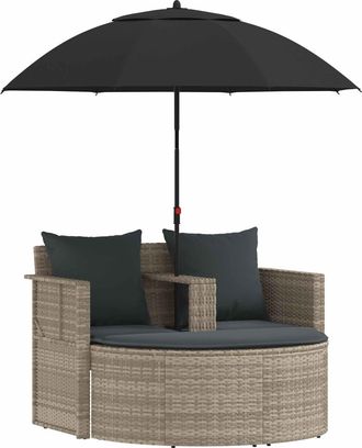 vidaXL Sof&aacute; De Jard&iacute;n 8 Uds. Rat&aacute;n Sint&eacute;tico Gris Claro Y Gris Oscuro Vidaxl