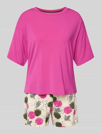 Schiesser Kurzer Schlafanzug im Allover-Look in Pink, Gr&ouml;&szlig;e 36