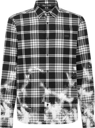 Philipp Plein Sugar Daddy Cut LS Gothic - Heren - Casual Overhemden - Zwart - 4XL - Katoen - Overhemden