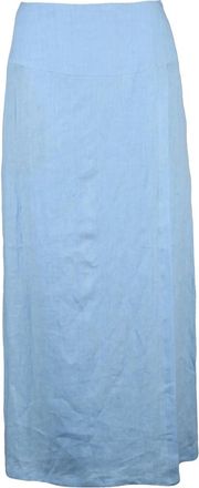 Eleventy Light Blue Linen Long Skirt