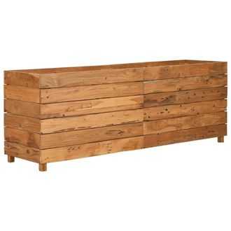 Berkfield Home Raised Bed 150x40x55 cm Solid Wood Teak & Steel in Brown | Size: 150 x 40 x 55 cm