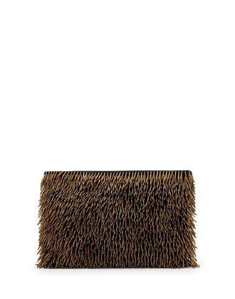 AllSaints Bettina - Pochette con perline dorate-Marrone