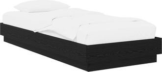 vidaXL Estructura De Cama De Suelo Roble Negro 80 X 200 Cm Vidaxl