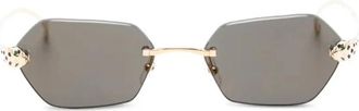 Cartier Panth&egrave;re Zonnebrillen - Dames - Zonnebrillen - Geel - 55 MM - Nylon - Accessoires