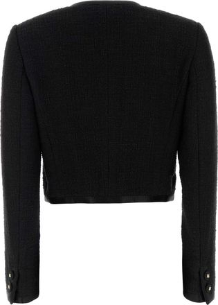 Dolce & Gabbana Womens Boucle Blazer Black Cotton Viscose Silk Blazers
