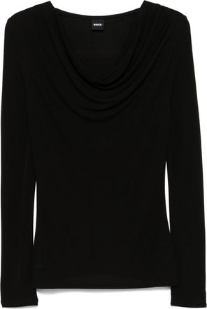 BOSS Top con scollo drappeggiato - Nero
