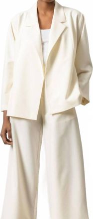 Lilla P Notch Collar Blazer In Winter White