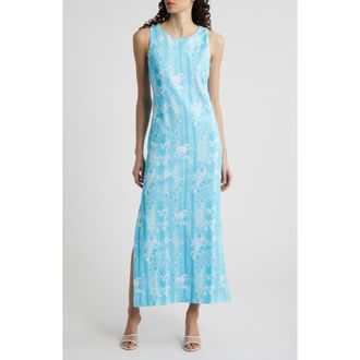 Lilly Pulitzer Melodie Floral Print Maxi Dress in Capri Blue at Nordstrom, Size X-Large