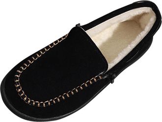 Generic Black Ladies Cozy Slip-On Shoes with Cushioned Insole and Non-Slip Bottom for Home Use