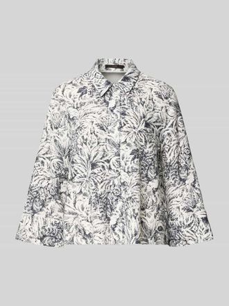 Windsor Regular Fit Langarmbluse aus Lyocell im Allover-Look in Marine, Gr&ouml;&szlig;e 38